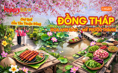 TOUR ĐỒNG THÁP - VƯỜN HOA ANH ĐÀO - MỸ PHƯỚC THÀNH - CHỢ QUÊ 1 NGÀY