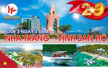 TOUR NHA TRANG - VỊNH SAN HÔ - VINPEARL HARBOUR 3 NGÀY 3 ĐÊM 